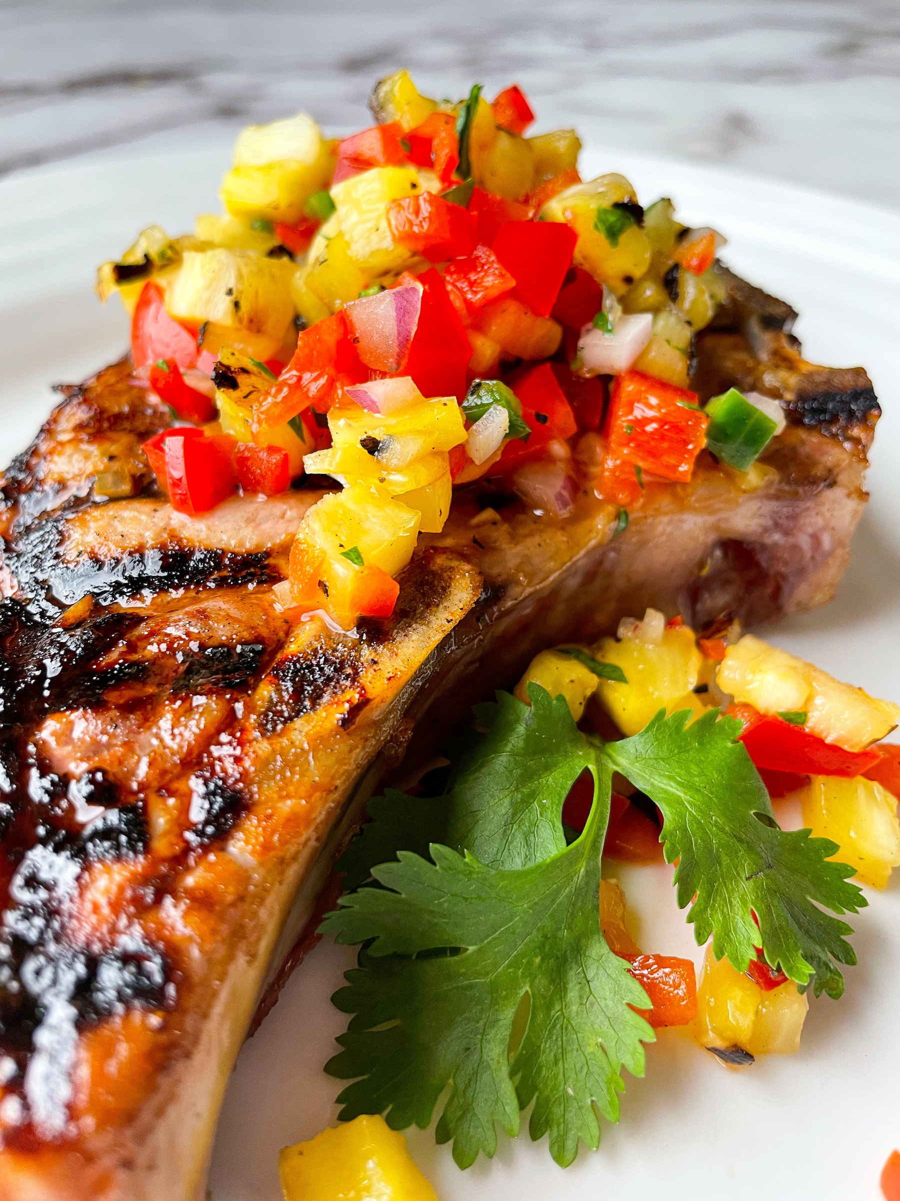 Jerk-Spiced Grilled Pork Chops with Pineapple Salsa