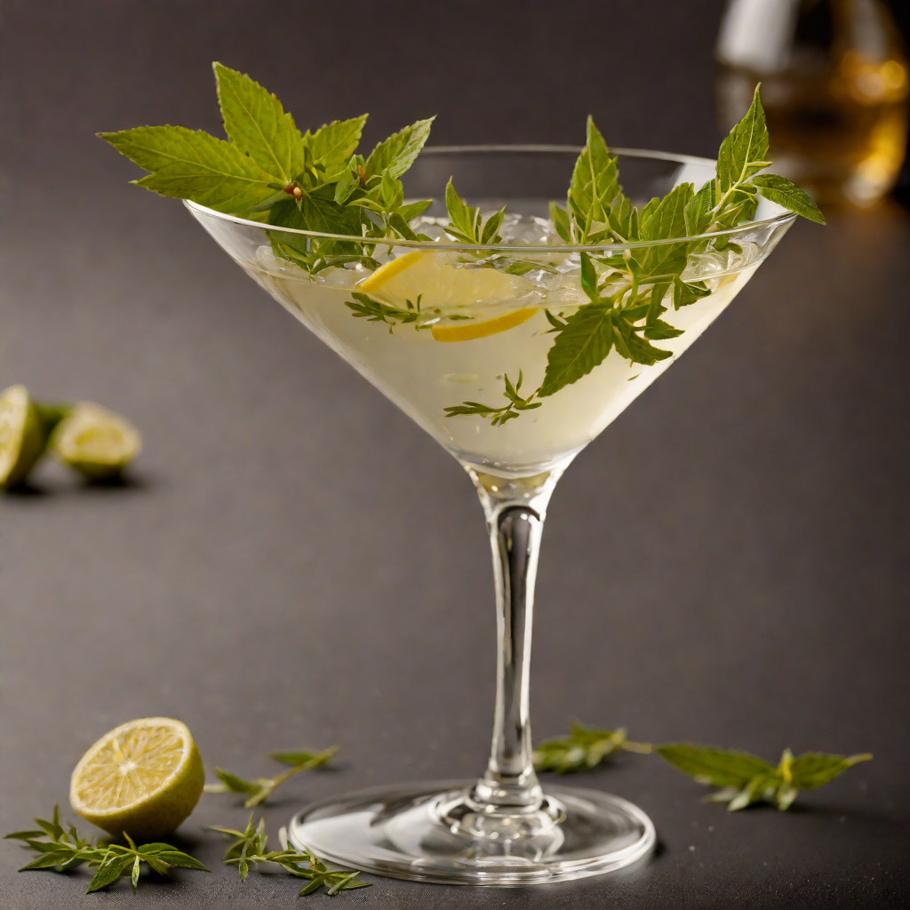 Herb-Shaken Gin Martini with Lemon Verbena