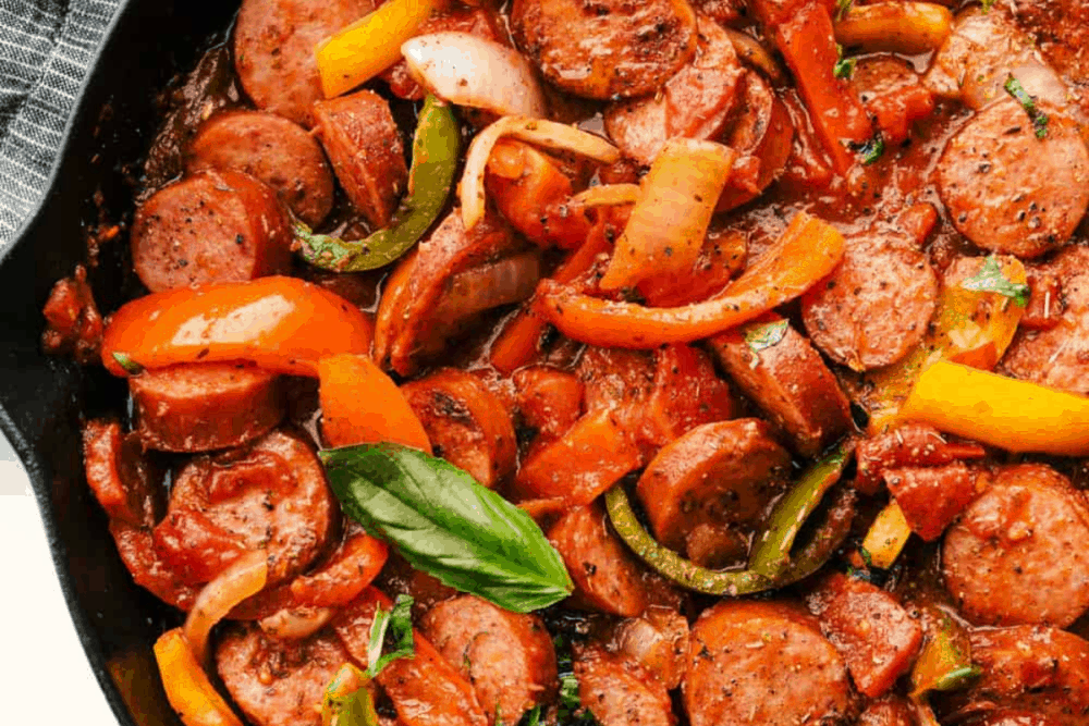 Pan-Fried Italian Sausage and Pepperoni Garlic Bread