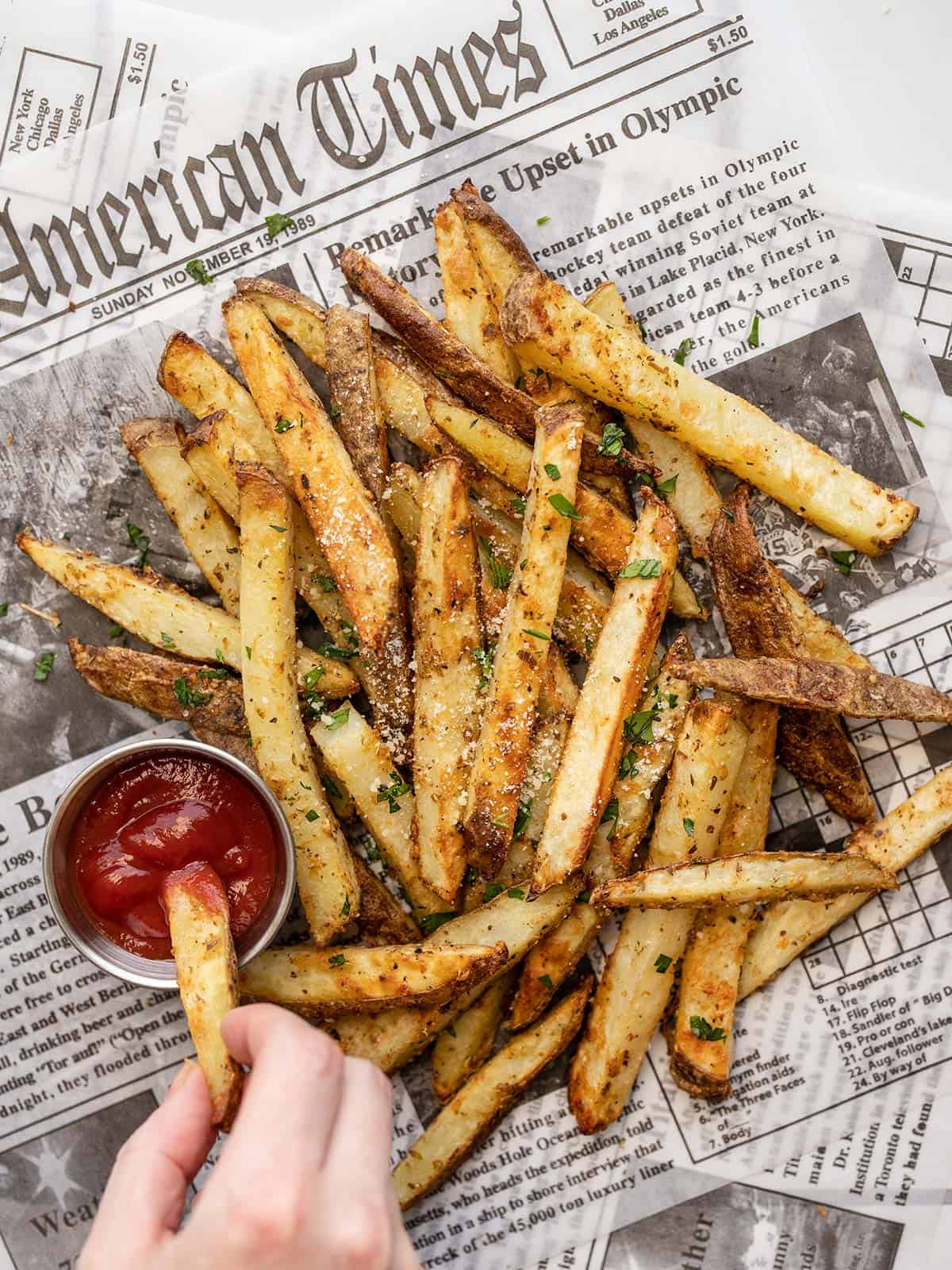 Oven-Baked French Fries with Garlic Pepper Seasoning