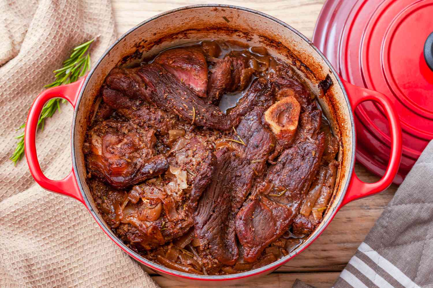 Oven-Braised Lamb Shoulder with Red Wine and Rosemary
