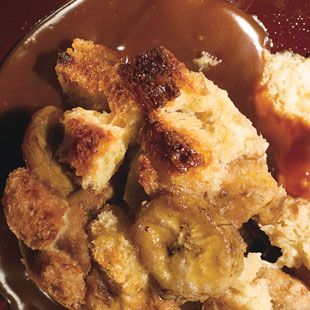 Gold Rum Caramelized Banana Bread Pudding