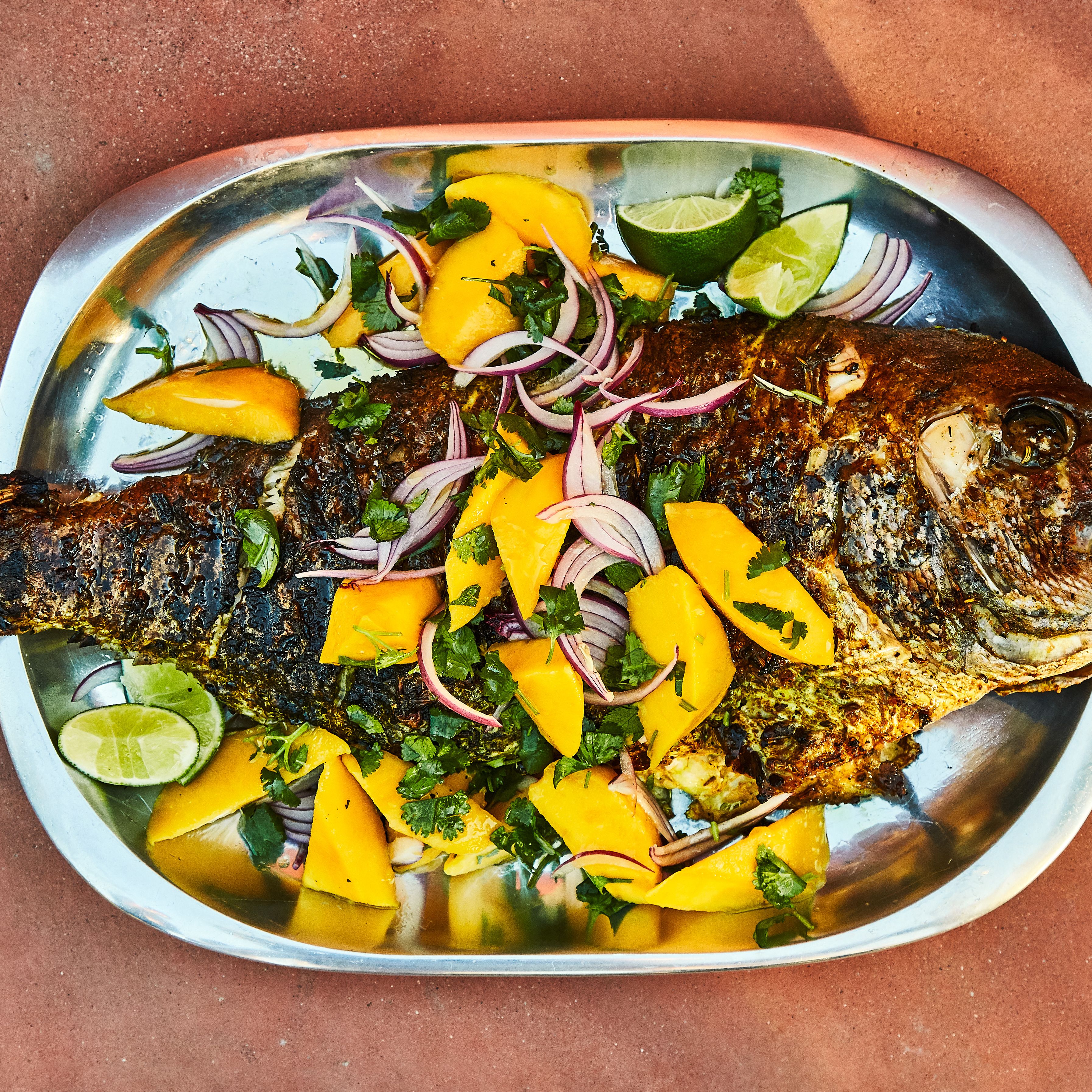 Pan-Seared Caribbean Snapper with Mango-Papaya Salsa
