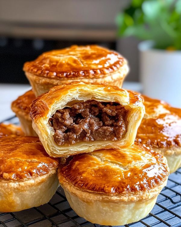 Slow-Baked Australian Beef Meat Pie with Golden Puff Pastry