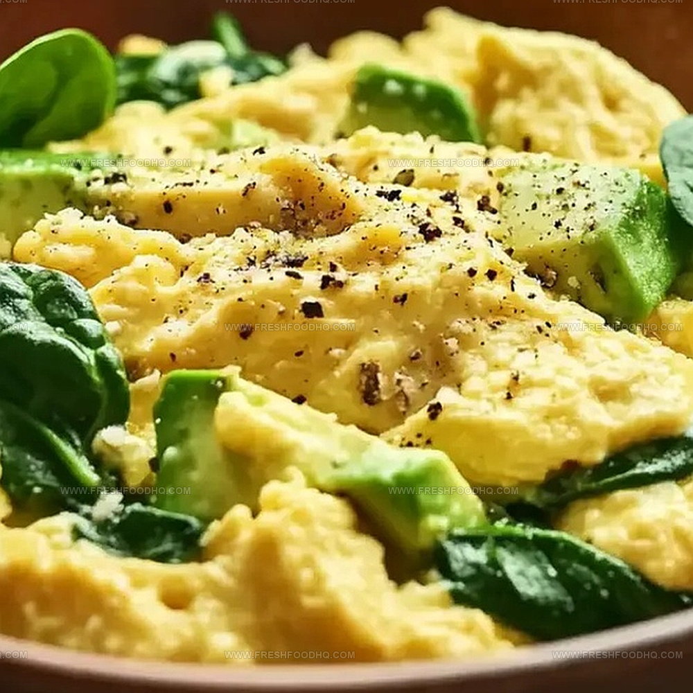Creamy Avocado and Spinach Scramble with Cherry Tomatoes