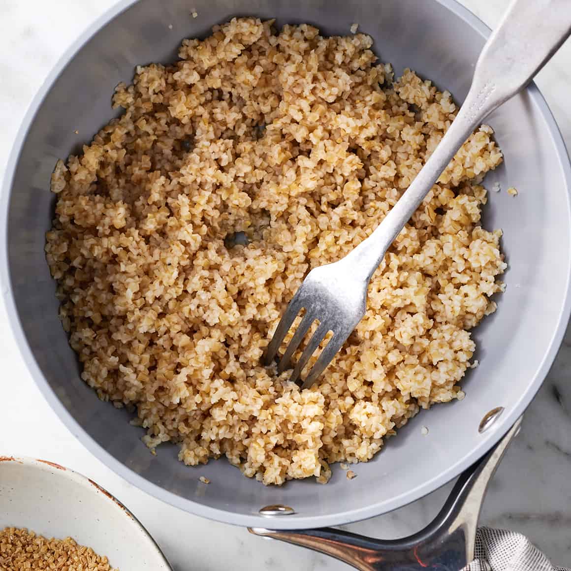 Bulghur Wheat Pilaf with Pomegranate and Toasted Pine Nuts