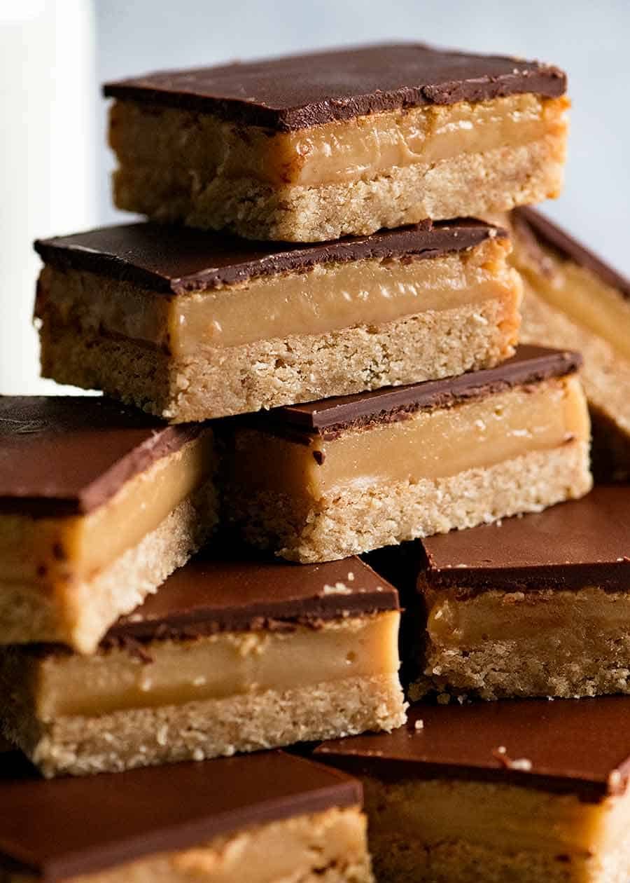 No-Bake Caramel Slice with Chocolate and Coconut Crust