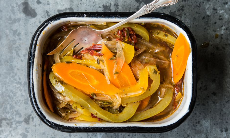 Citrus-Infused Shrimp Escabeche with Pickled Vegetables