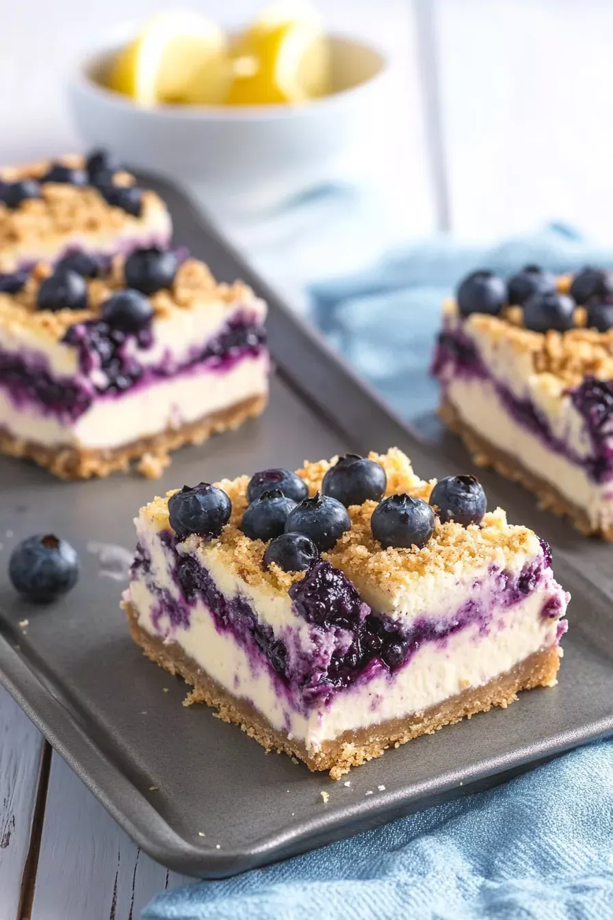 Baked Lemon-Blueberry Cheesecake Bars