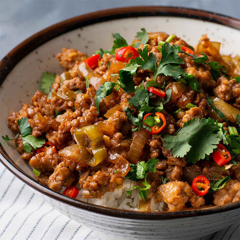 Quick Stir-Fried Vietnamese Lemongrass Pork with Jasmine Rice