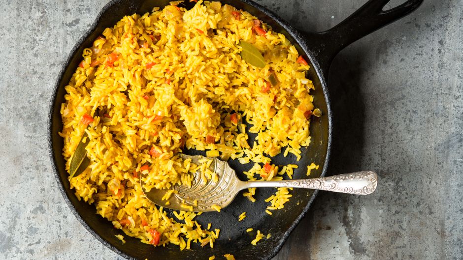 Dominican-Style Sofrito Rice with Bell Peppers and Cilantro