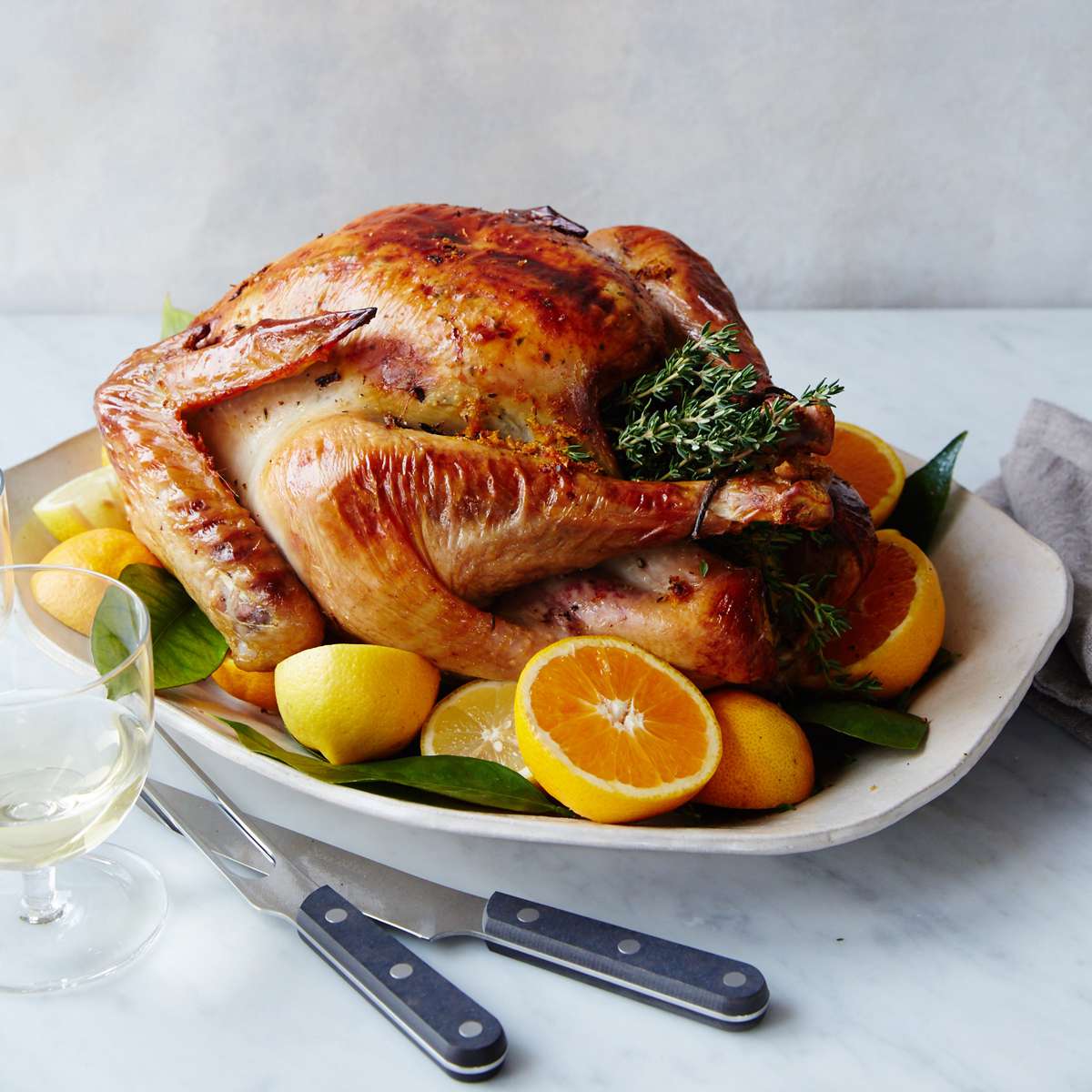 Oak-Smoked Whole Turkey with Citrus Herb Butter