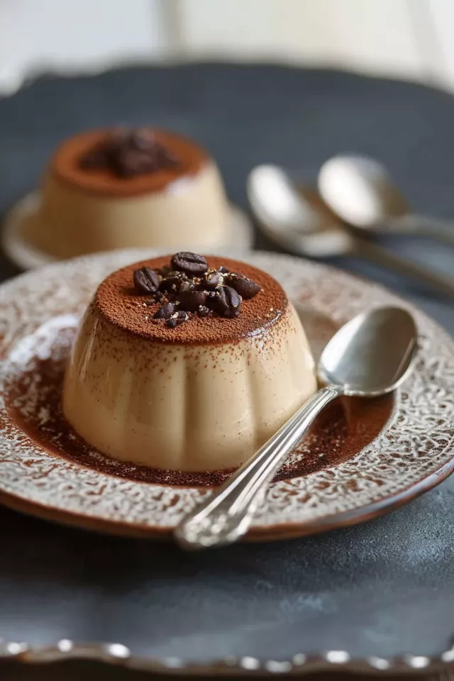 Flat White Coffee Panna Cotta with Macadamia Crumble
