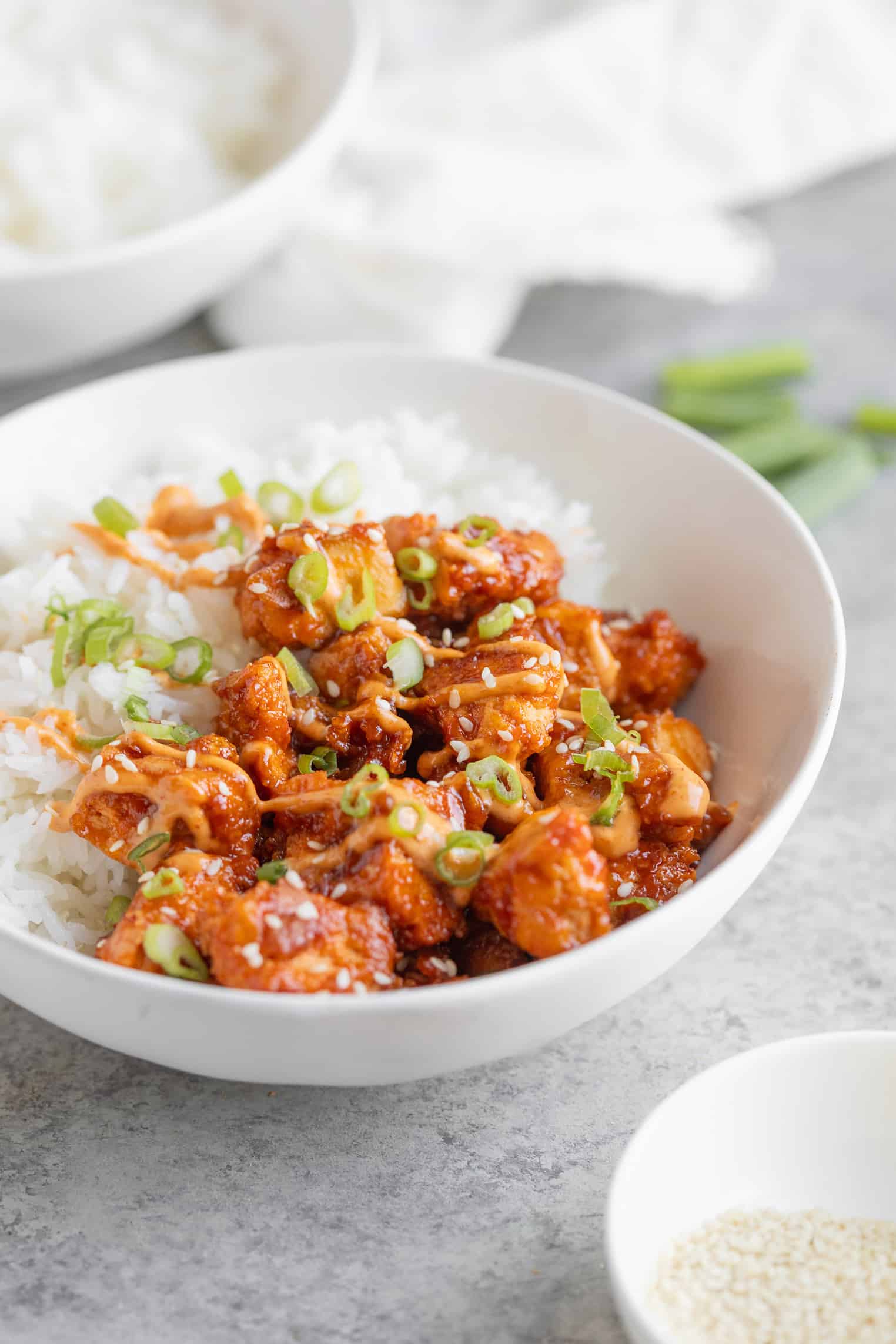Pan-Seared Korean Spicy Tofu with Gochujang and Scallions