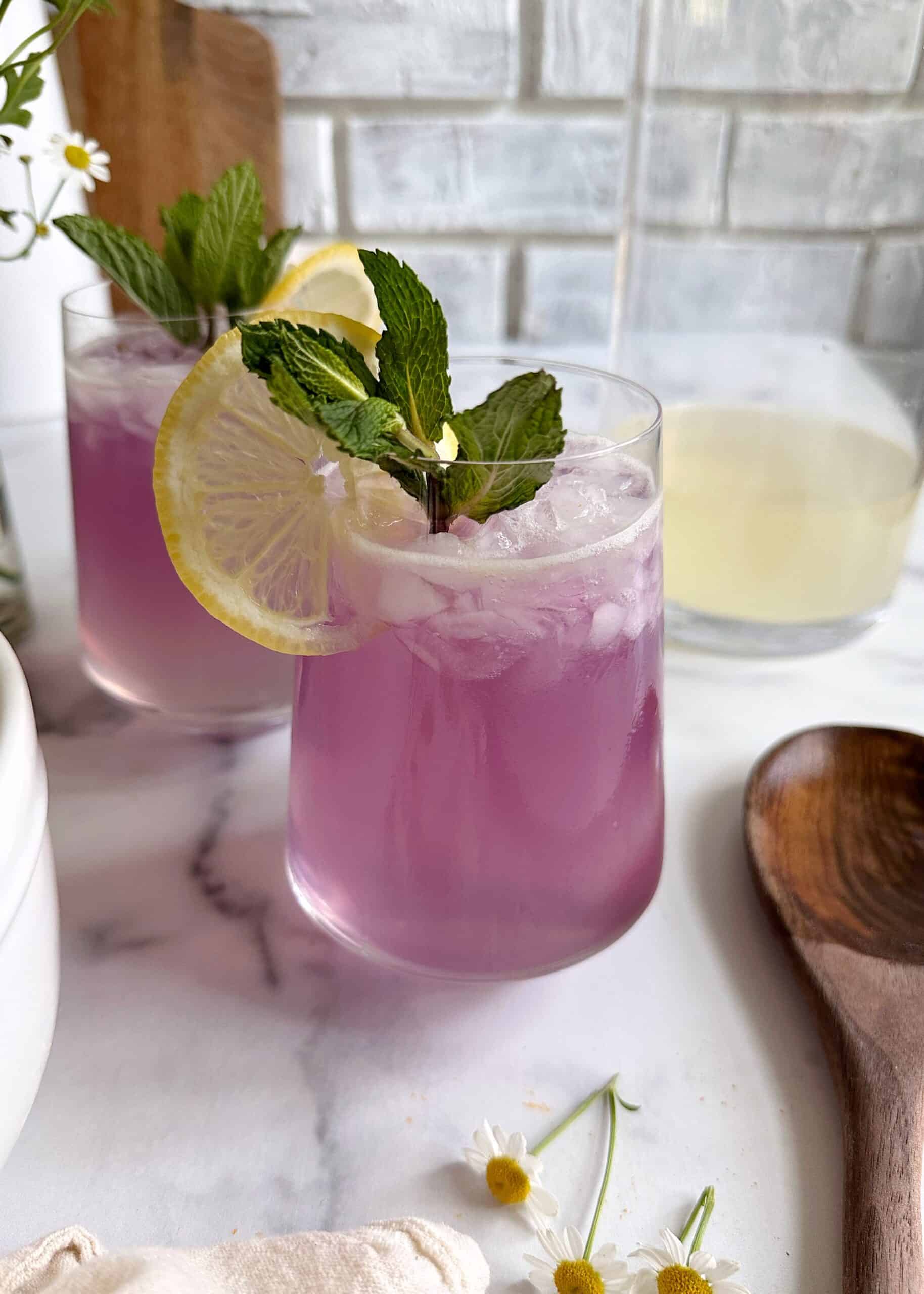 Honey-Lavender Lemonade with Fresh Mint