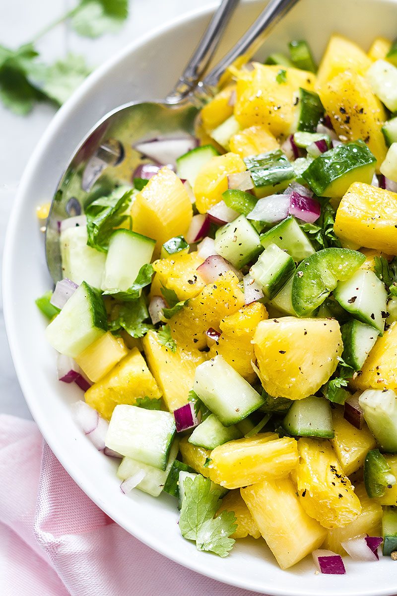 Tropical Rum-Soaked Mango and Pineapple Salad