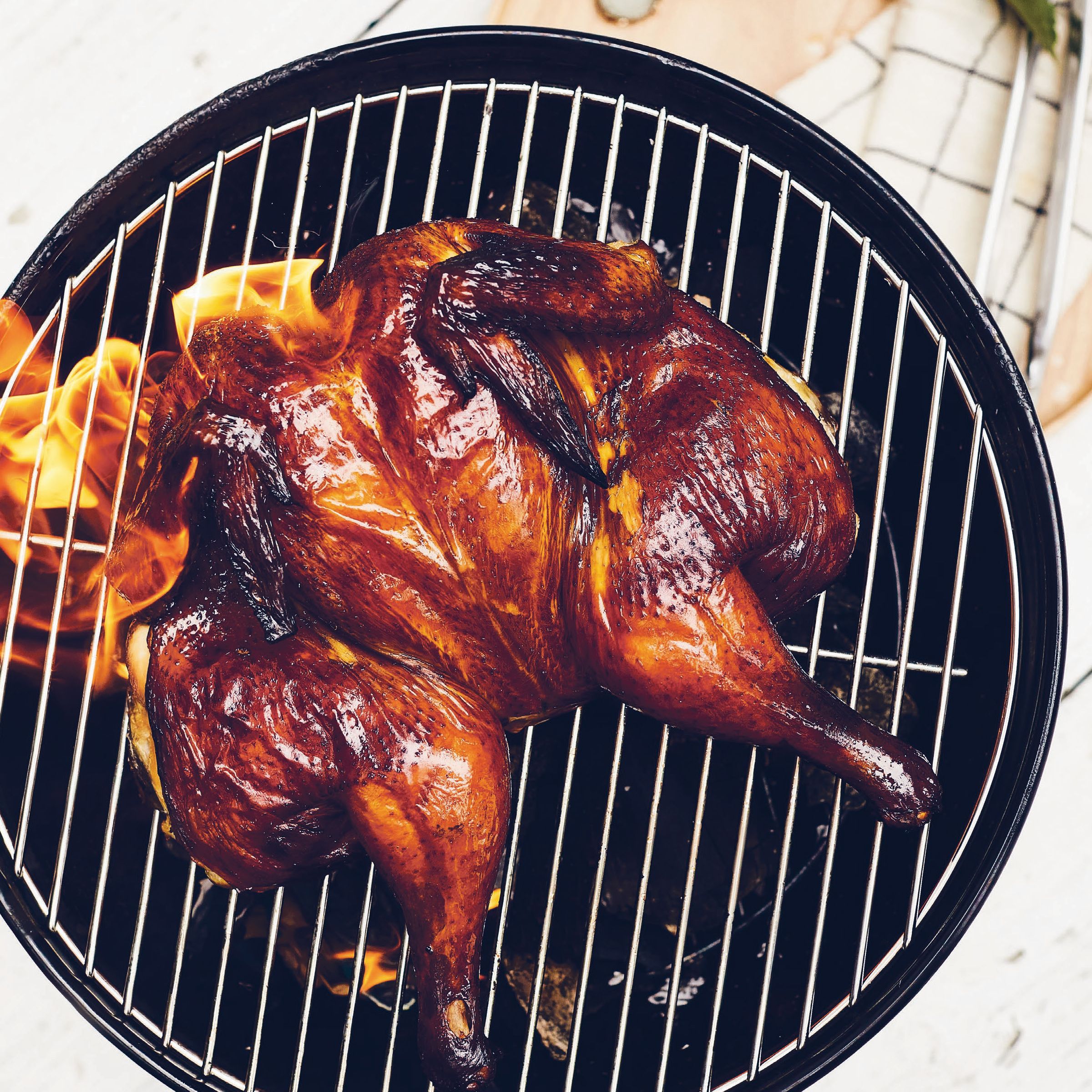 Grilled Sweet Tea Brined Chicken with Charred Lemon