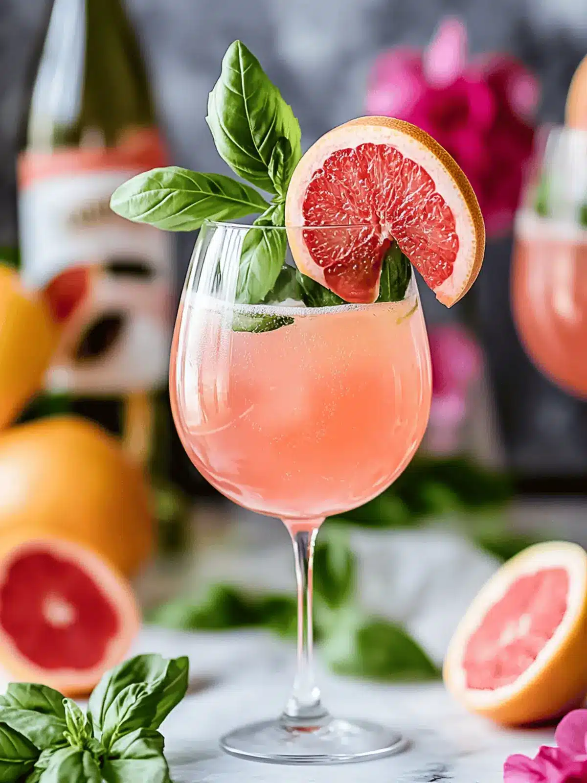 Tequila Grapefruit Spritz with Basil and Soda