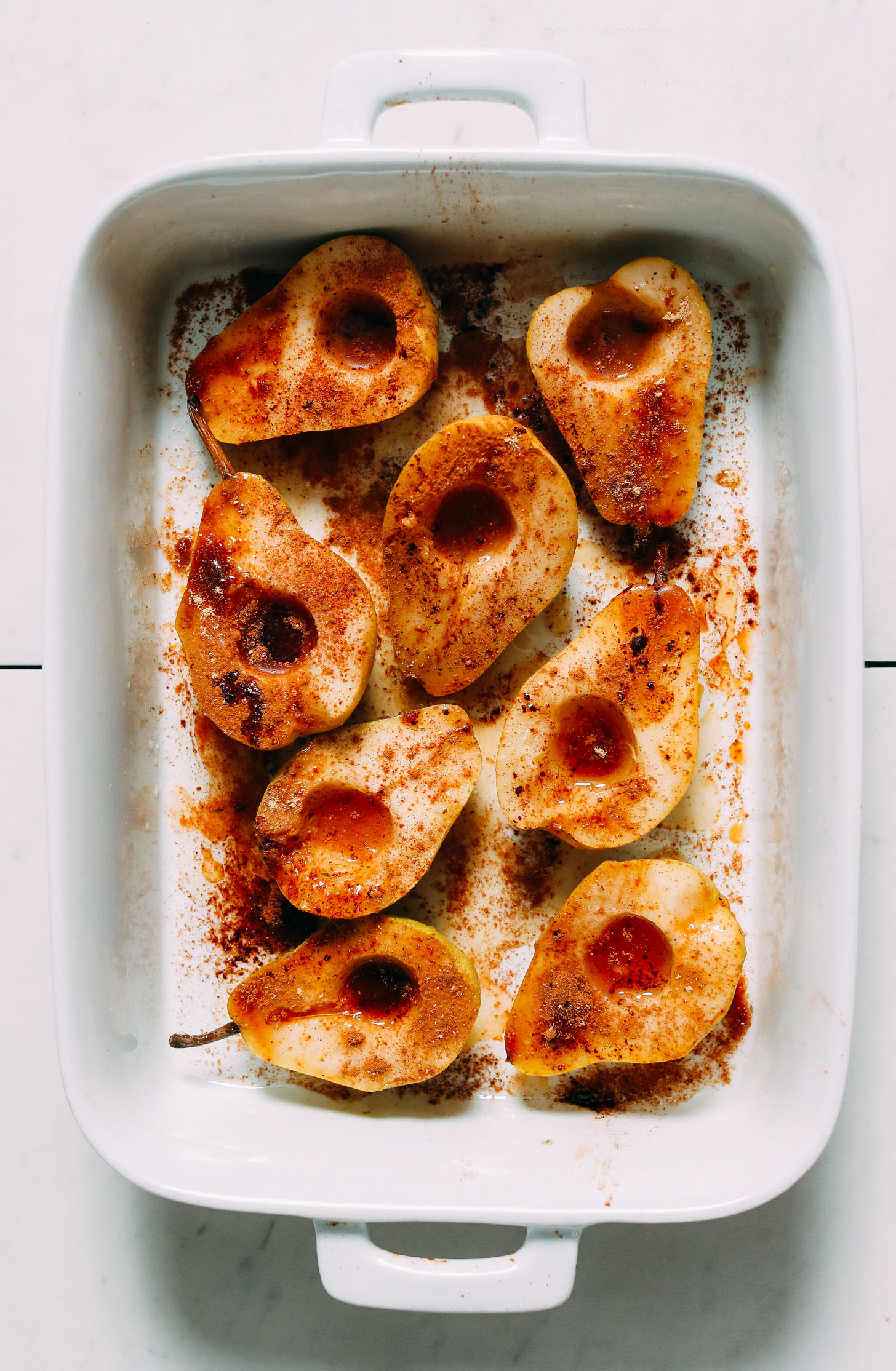 Oven-Roasted Pears with Cinnamon and Maple Syrup