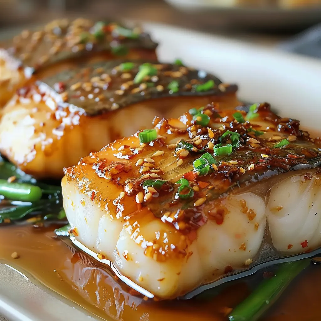 Half-Steamed Ginger Soy Cod with Wilted Spinach