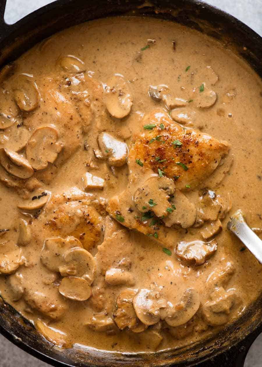 One-Pot Creamy Chicken and Pumpkin Stroganoff