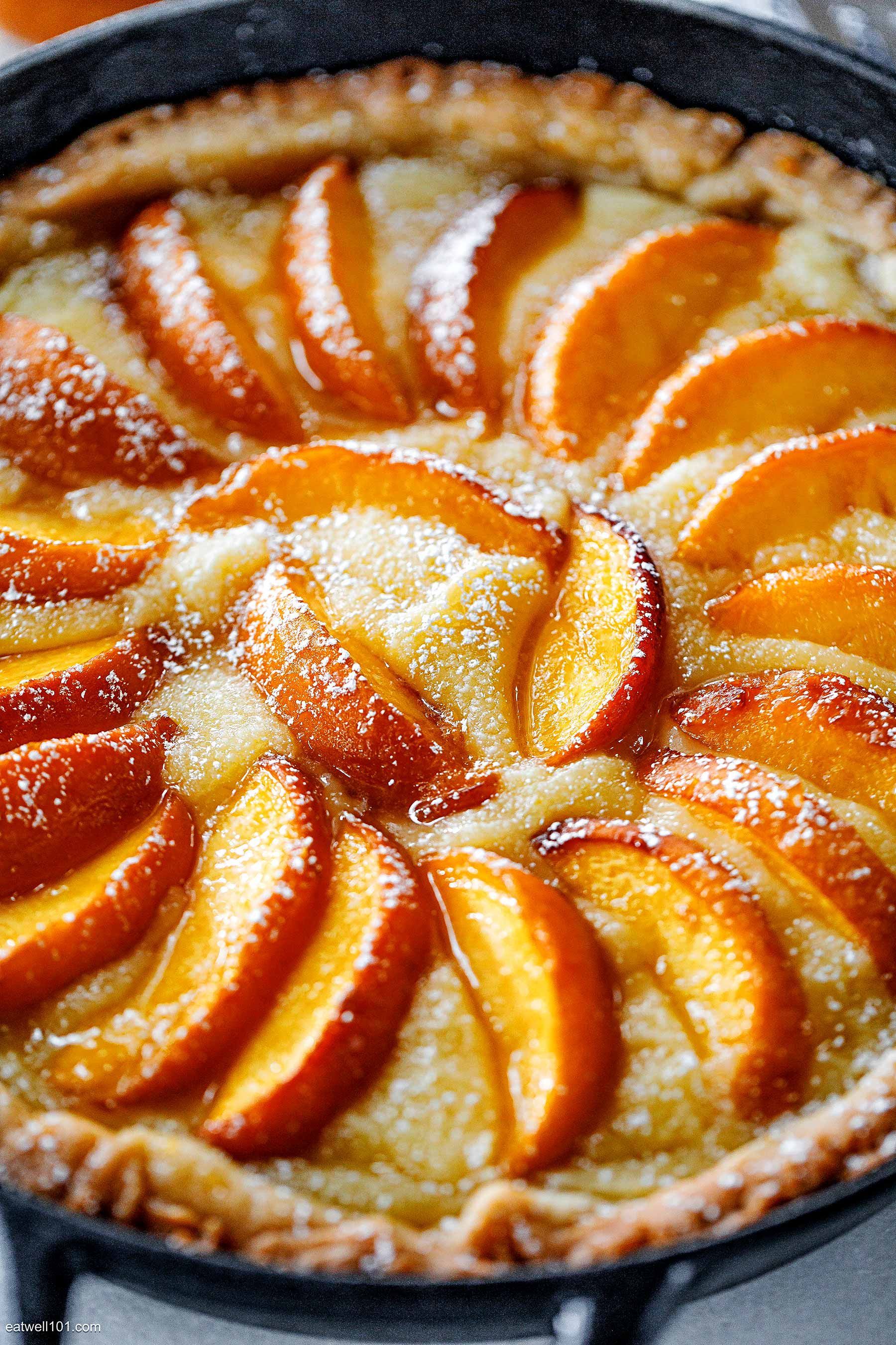 Pan-Seared Peach Tart with Almond Glaze