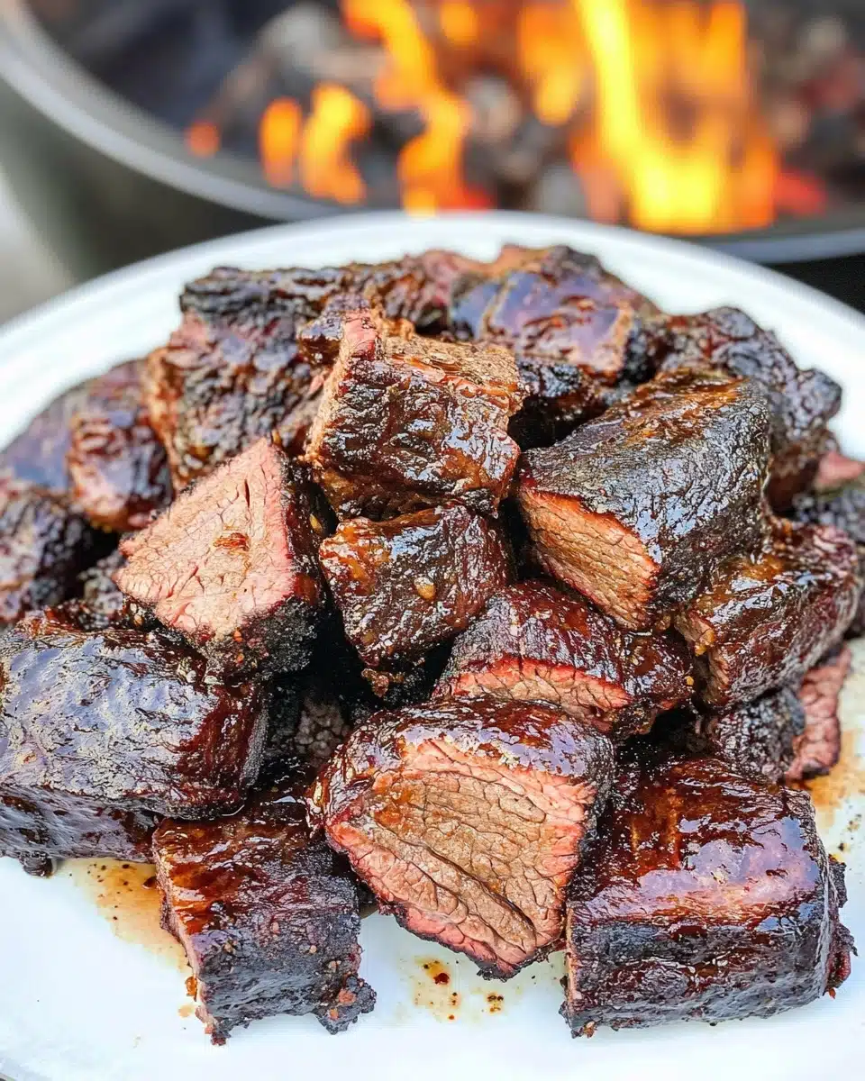 Chargrilled Brisket Burnt Ends with Smoky Brown Sugar Glaze