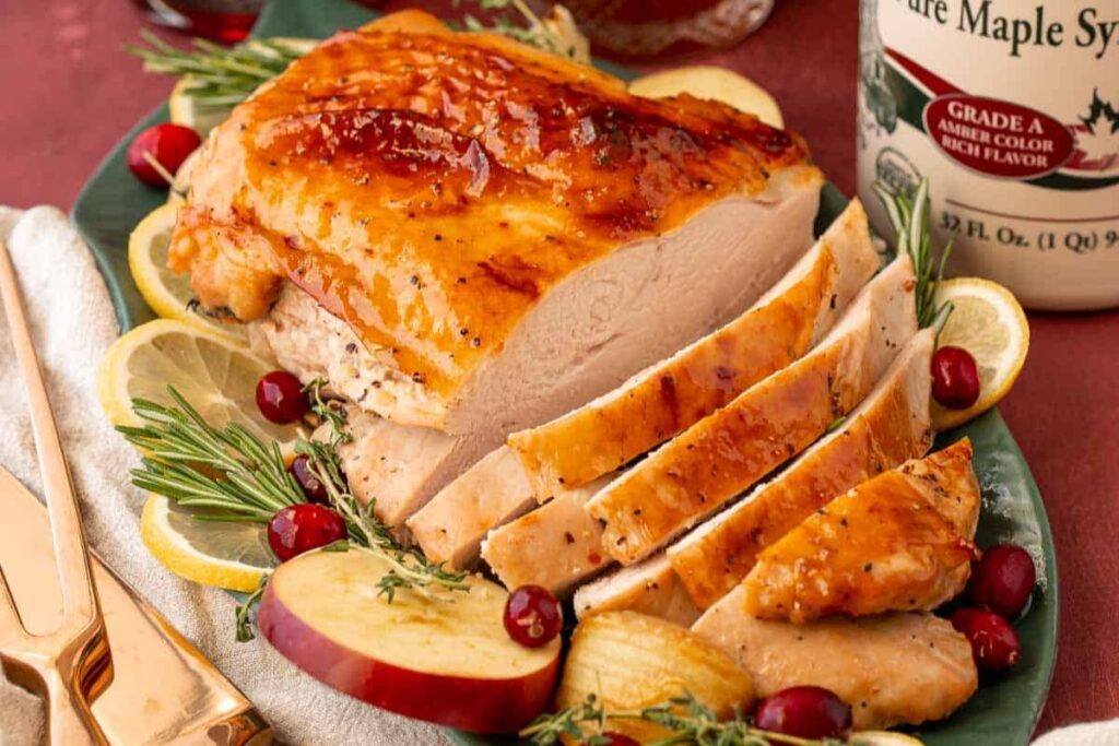 Slow-Smoked Turkey Breast with Maple Bourbon Glaze