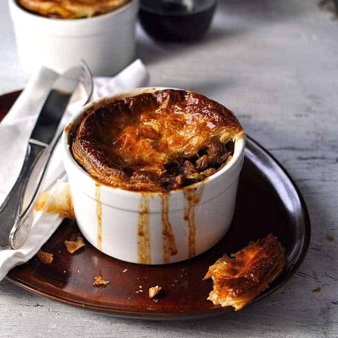 Slow-Cooked Beef Cheek Pot Pie with Golden Puff Pastry