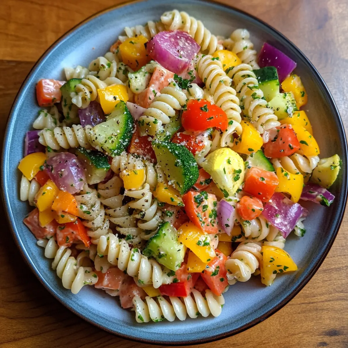 Kid-Friendly Rainbow Veggie Pasta Salad