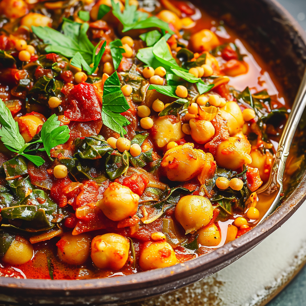 Injera-Spiced Chickpea and Collard Green Stew