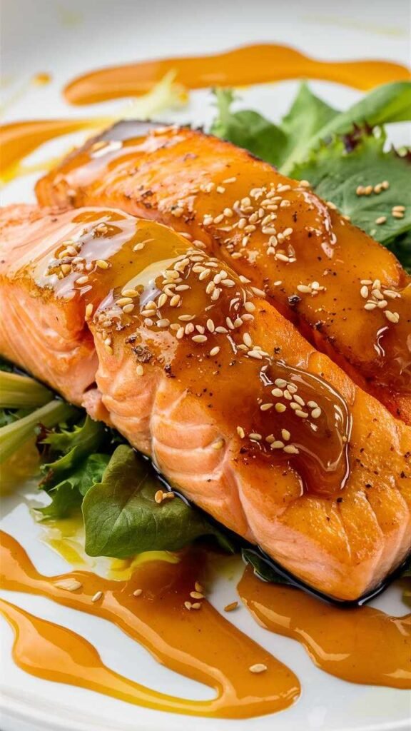 Pan-Seared Salmon with Edmond Honey-Mustard Glaze