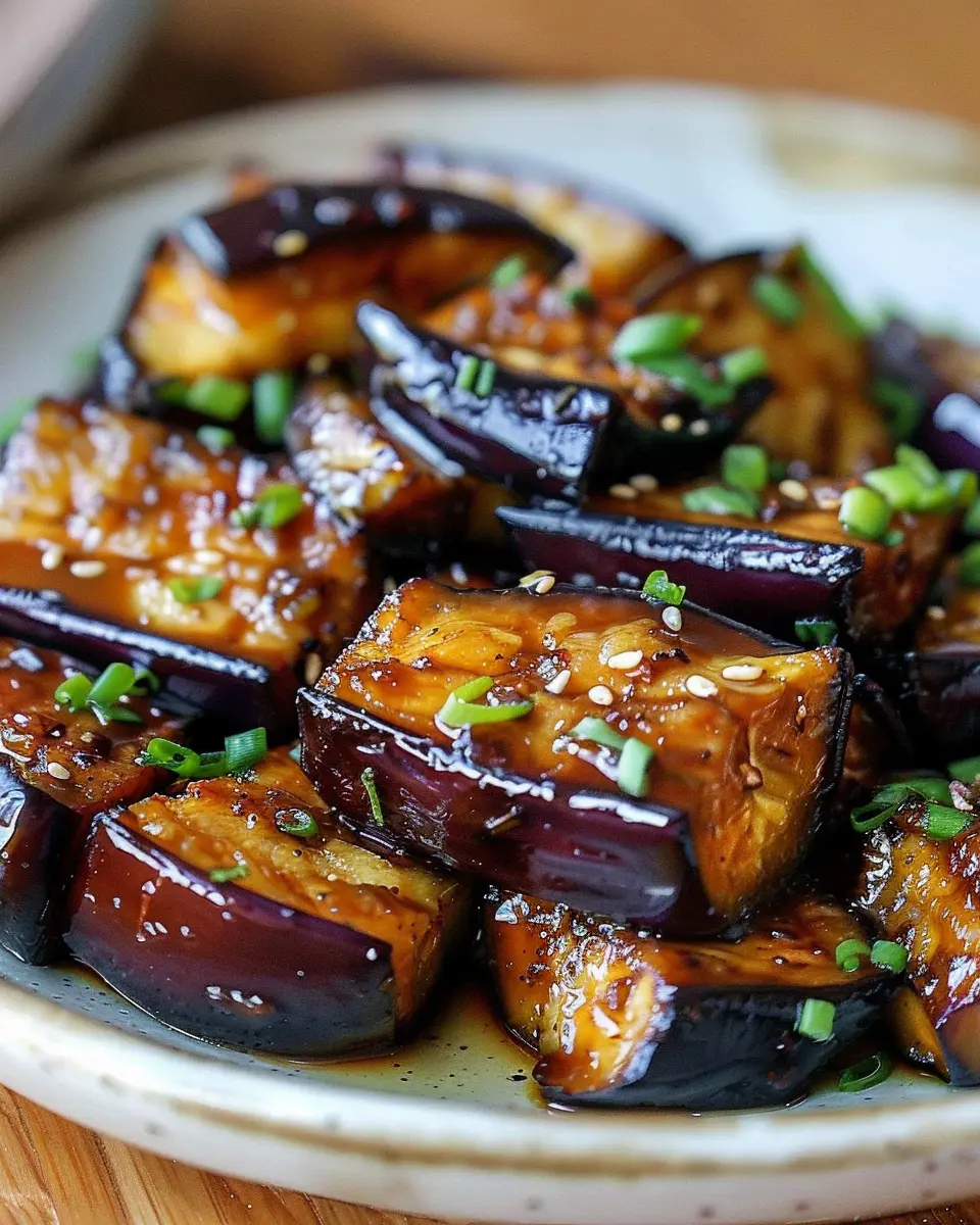 Miso-Glazed Eggplant with Bitter Cocoa and Soy Reduction