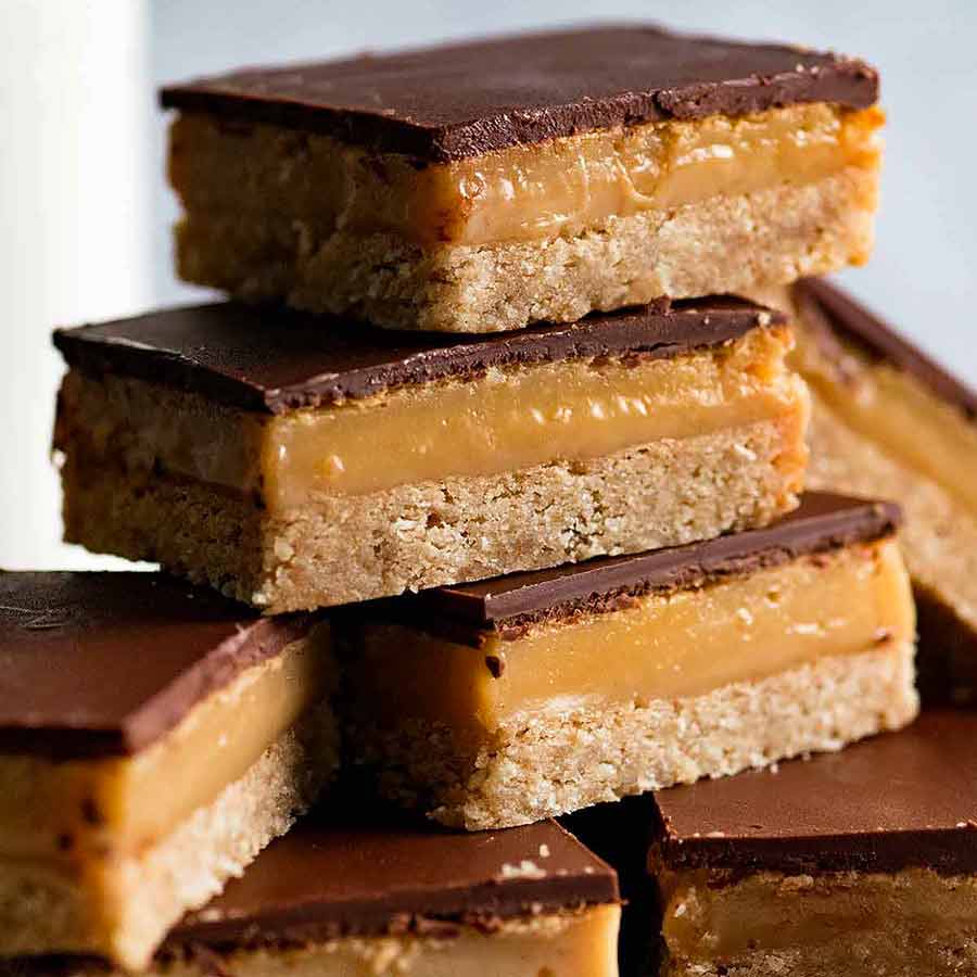 No-Bake Chocolate Caramel Slice Inspired by Aussie Candy