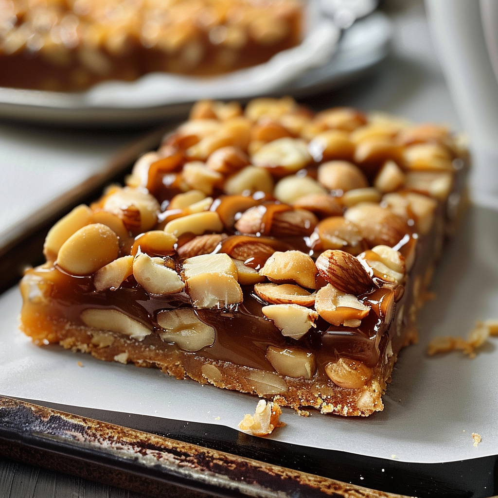 Macadamia and Quandong Nut Slice with Wattleseed Glaze