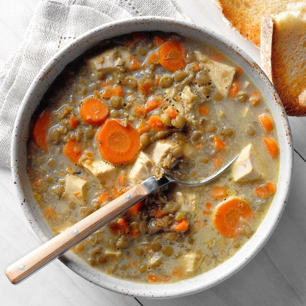 Creamy French Lentil Soup with Carrots and Thyme