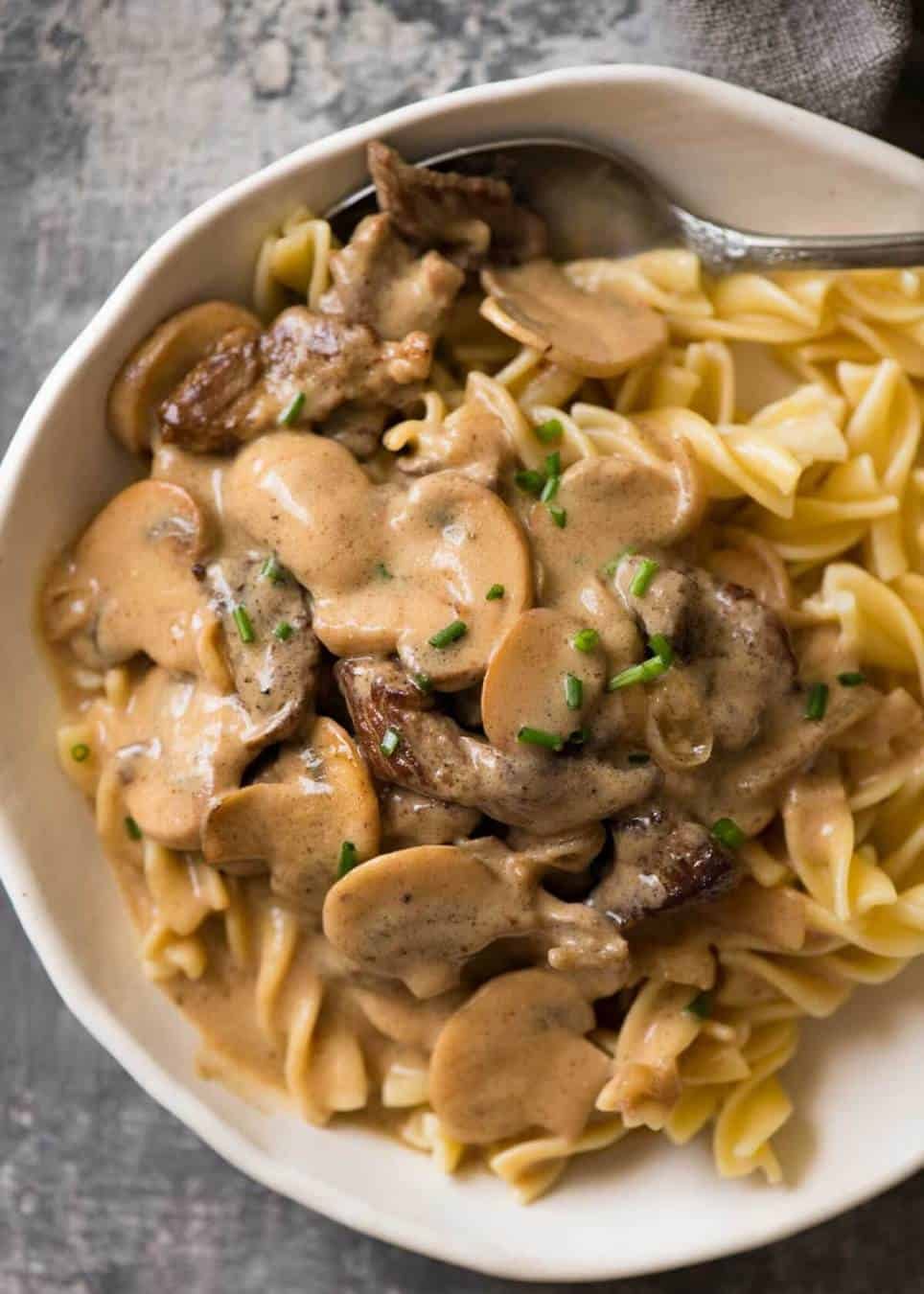 One-Pot Kangaroo Stroganoff with Mushrooms and Sour Cream