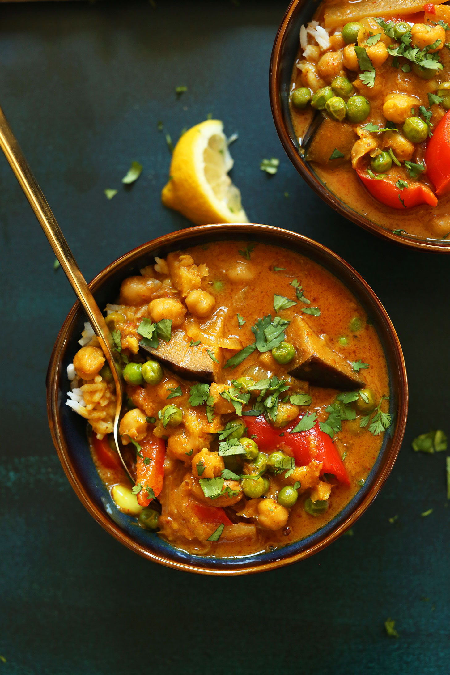 Coconut-Lemongrass Vegan Curry with Sweet Potatoes and Chickpeas