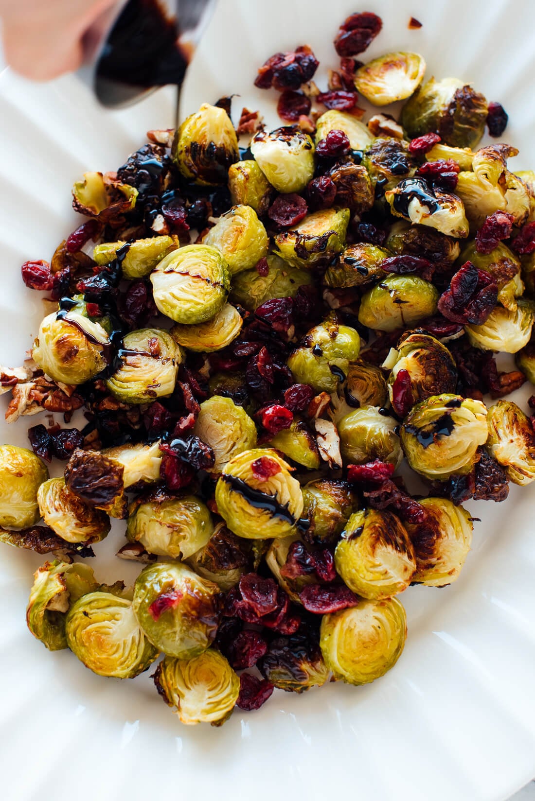 Pan-Seared Chicken with Maple-Balsamic Glaze and Roasted Brussels Sprouts