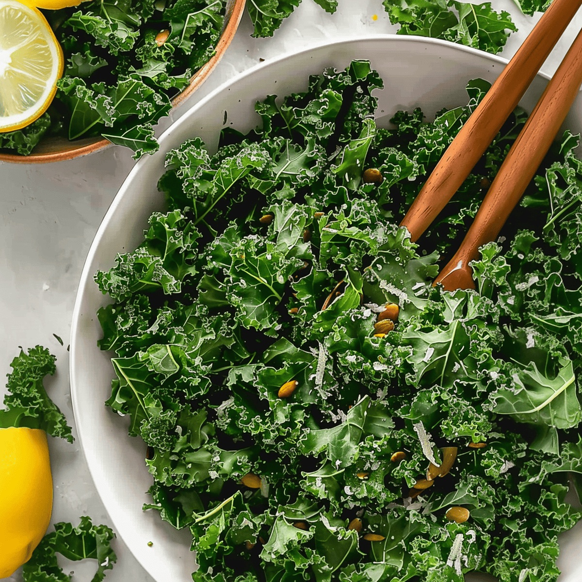 Zesty Avocado & Kale Salad with Lemon Dressing
