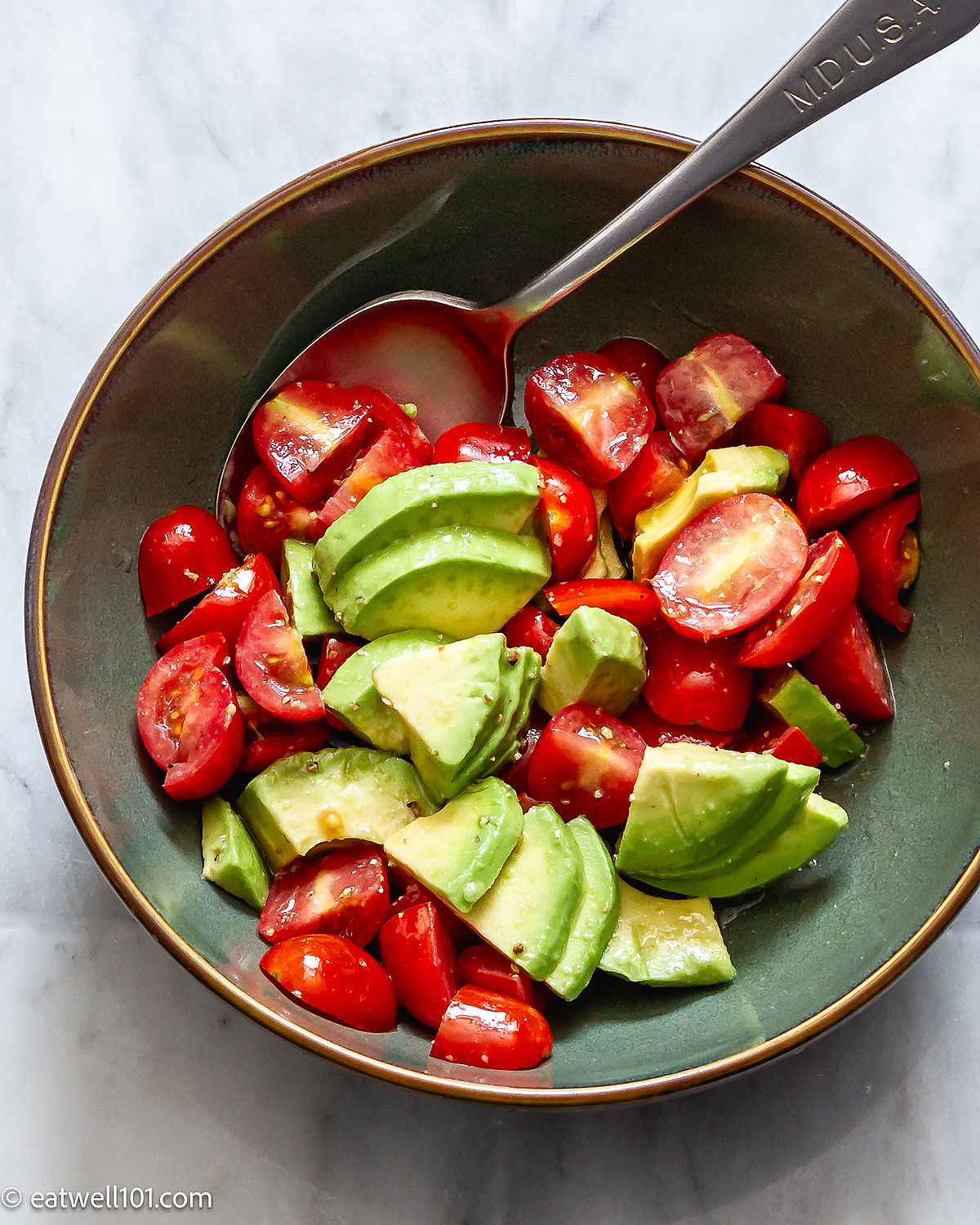 Half-and-Half Avocado and Tomato Salad