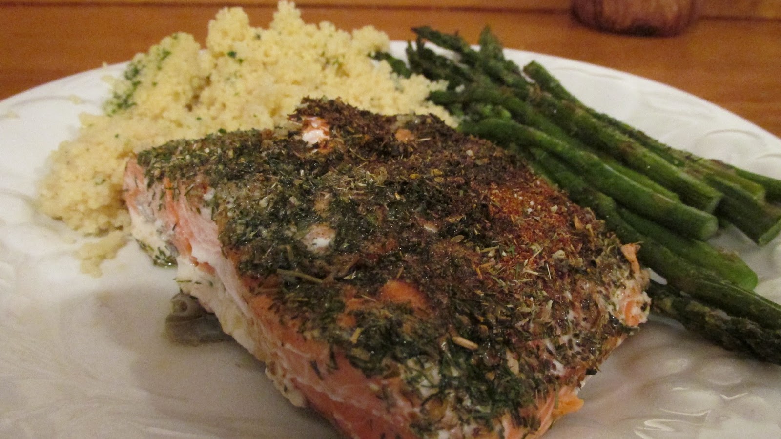 Herb-Crusted Salmon with Roasted Asparagus