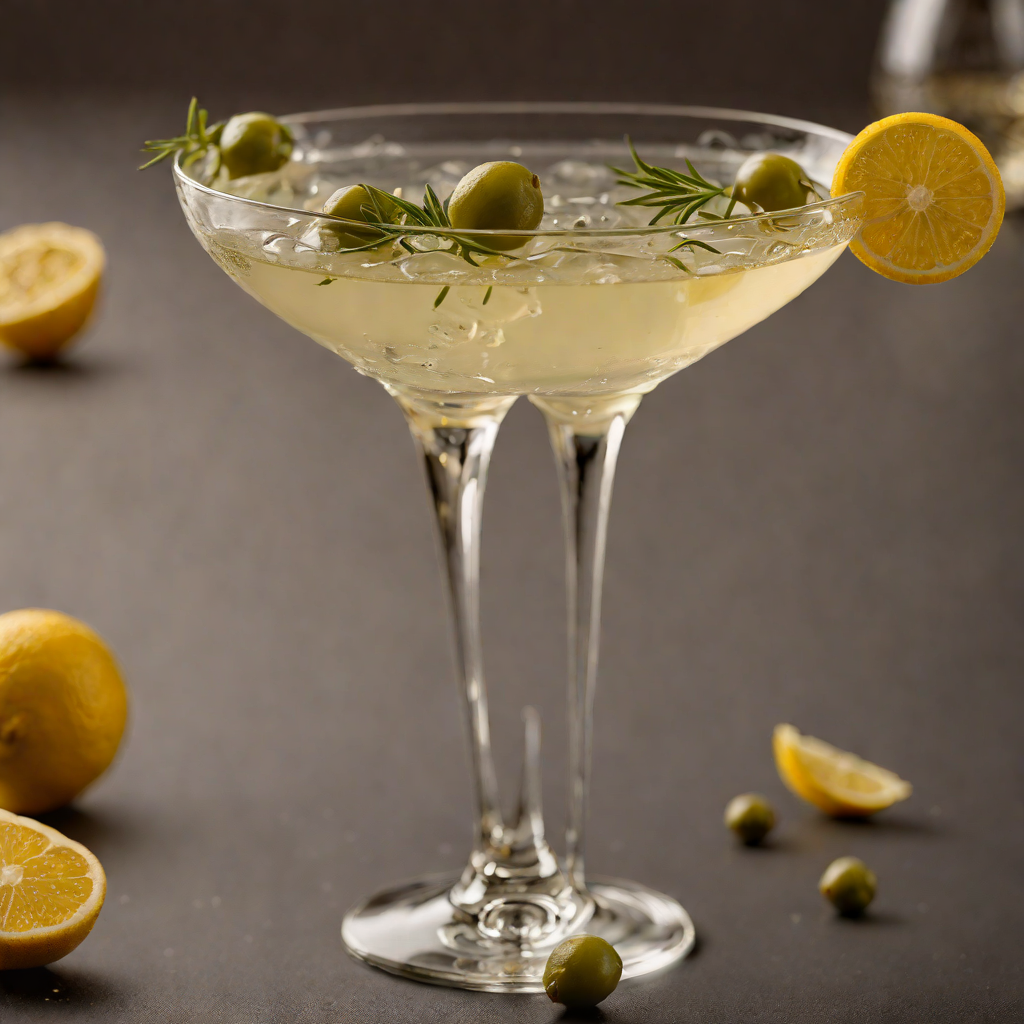 Extra Dry London Gin Martini with Olive and Lemon Twist