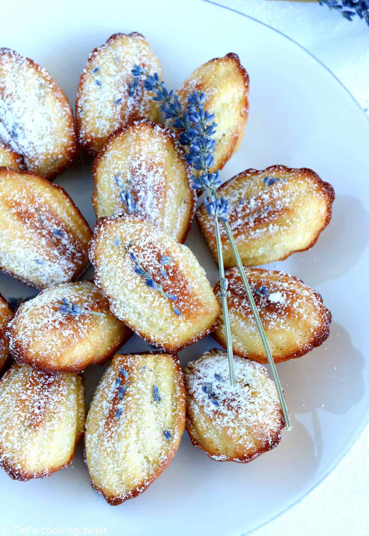 Honey-Lavender Madeleines with Lemon Glaze