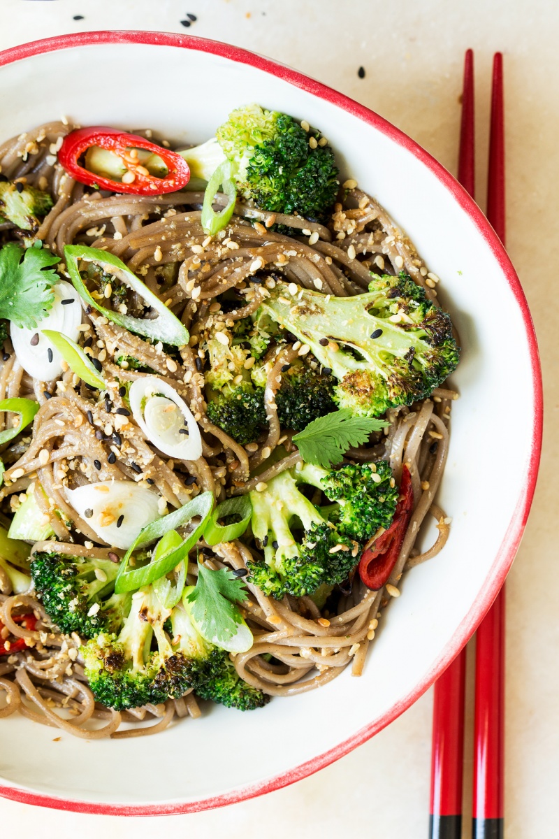 Stir-Fried Soba Noodles with Sesame-Ginger Broccoli