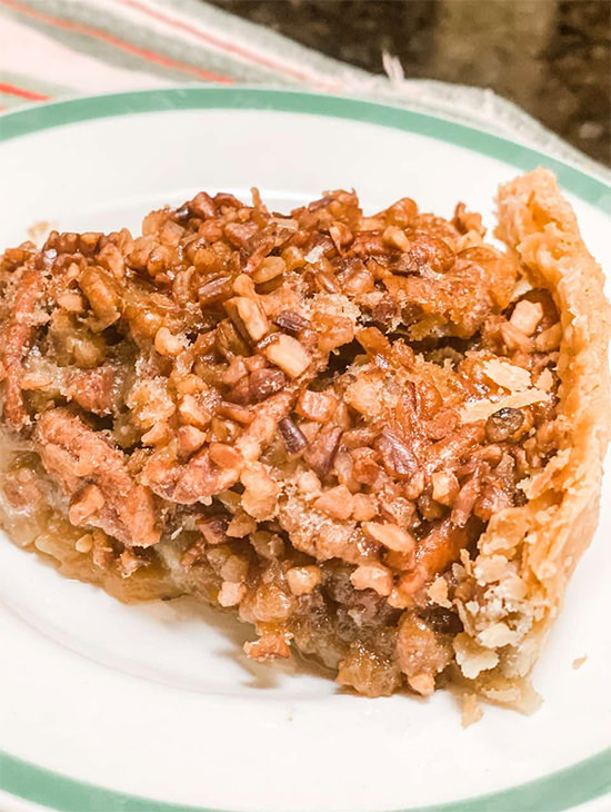 Bourbon-Infused Pecan Pie with Crème Anglaise