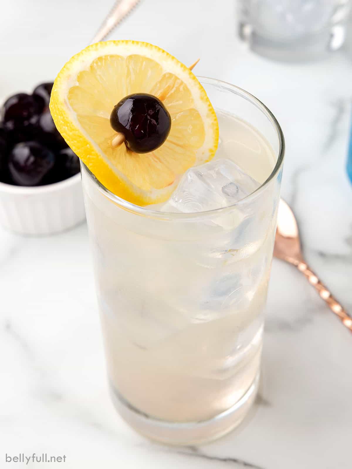 Lemon Gin Collins with Homemade Simple Syrup