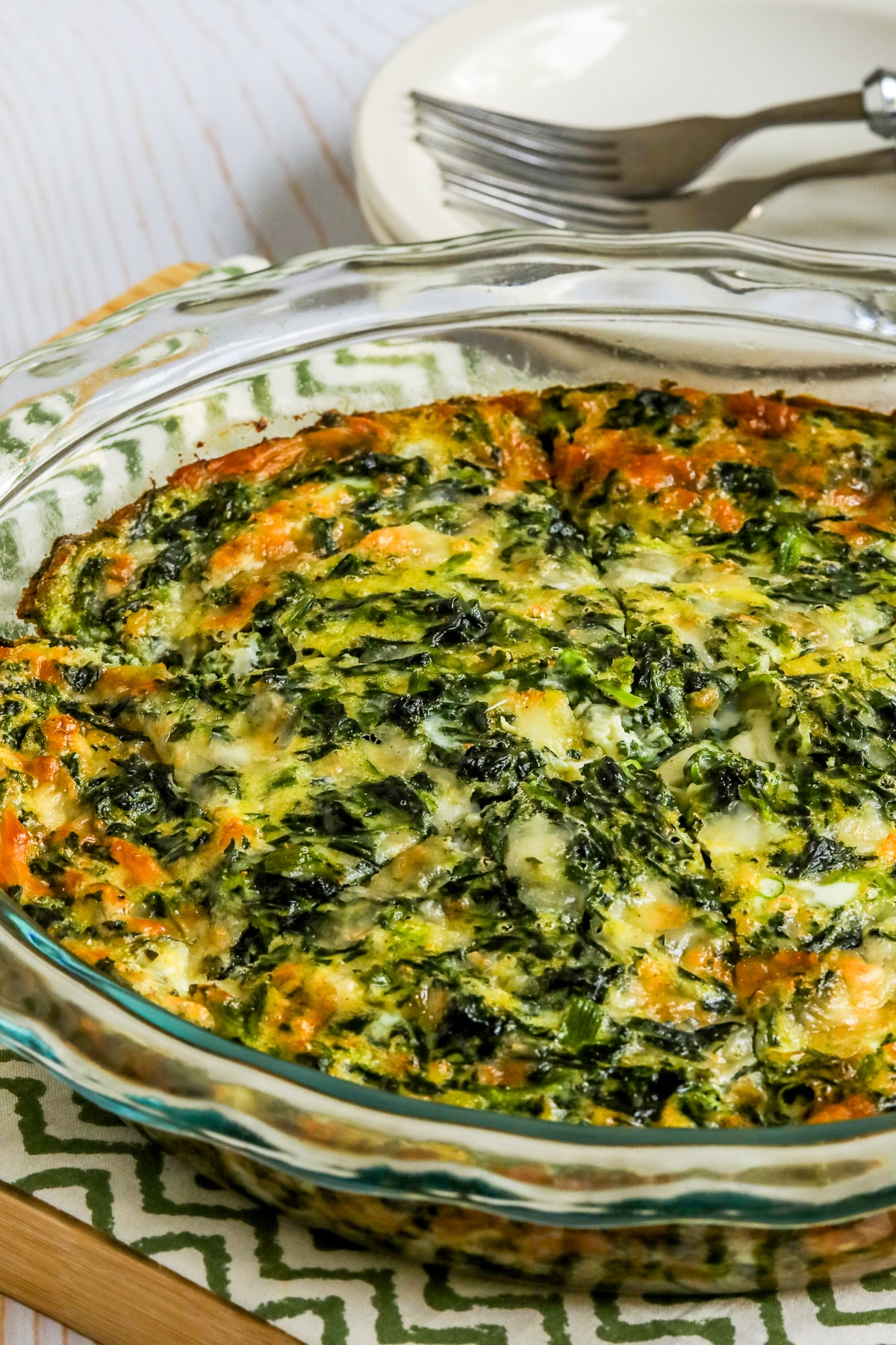 Spinach and Egg Crustless Quiche with Dill