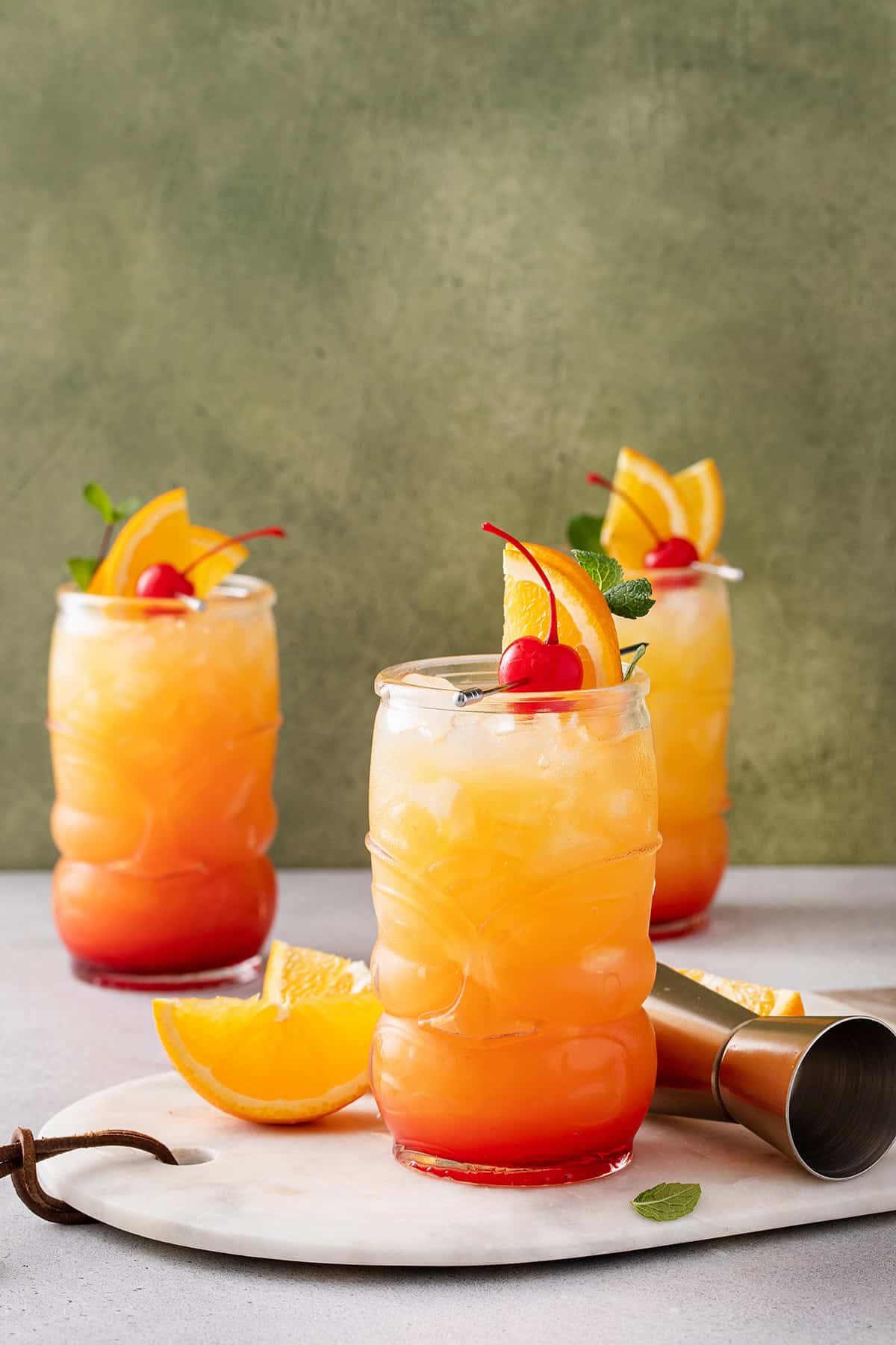 Charred Mezcal Tiki Punch with Pineapple and Rum