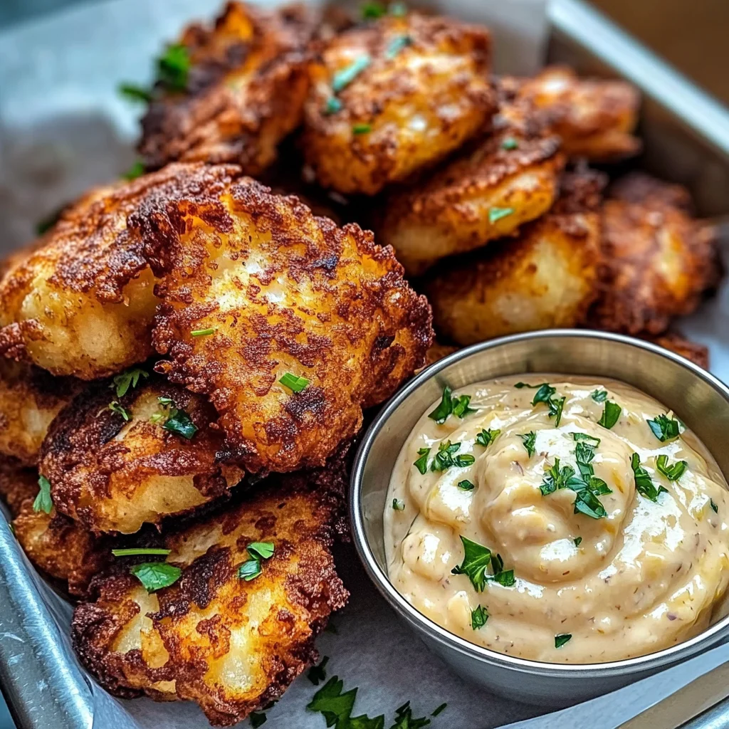 Double-Fried Salted Cod Fritters with Scotch Bonnet Aioli